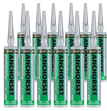 12 X Everbuild ANCHGREEN Anchorset Chemical Anchor 300 ml Green