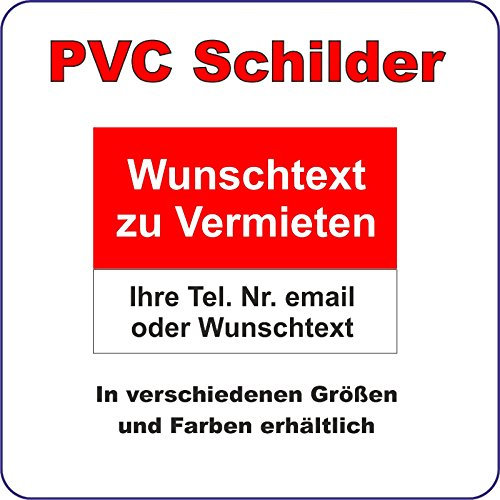 SCHILD Wunschtext zu vermieten wetterfeste PVC Plane 84 x 59,4 cm quer DIN A1
