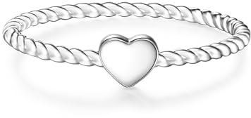 GLANZSTÜCKE MÜNCHEN Damen-Ring Herz Sterling Silber - Damen-Schmuck Freundschafts-Ringe dünner Steck-Ring Herzring