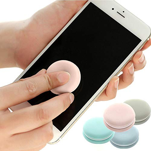 Yxaomite Telefon Reinigungsbürstchen D Display Set aus 4-Tücher Macaron reinigt Alle Staub und Flecken Cleaning Tücher Mikrofaser Bildschirm LCD Schlüsselanhänger Mobile mit Staubschutz Stöpsel