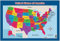 American Geographics USA Wand-/Schreibtischkarte 45,7 x 66 cm, laminiert, Pastellfarben