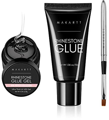Makartt Nail Art Rhinstone Glue Gem Gel, Super Adhésif Nail Gel pour Pierres Précieuses, Nail Art Gel pour Pierres Précieuses Pierres de Cristal Bijoux