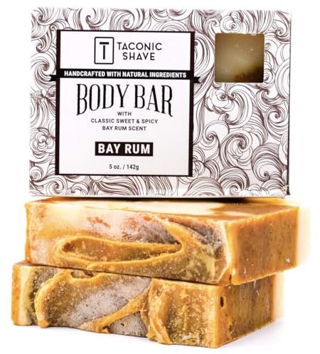 Taconic Shave Soap Bay Rum – All Natural Face and Body Soap Bar – 2 Pack Bar Soap Natural – 5oz duftende Bay Rum Seife