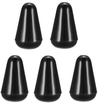 sourcing map 5uds Tapas Punta Perilla Interruptor Palanca 5 Vías Plástico | M3.7, Tapa Interruptor Negra, para Accesorios Piezas Guitarra Eléctrica