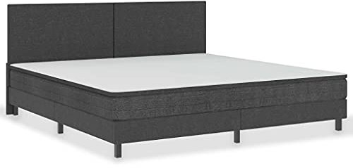 vidaXL Boxspring Bettgestell Bettrahmen Boxspringbett Schlafzimmermöbel Schlafzimmerbett Polsterbett Doppelbett Bett Grau Stoff 200x200cm