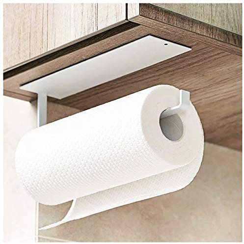 Support auto-adhésif pour essuie-tout - à coller au mur ou sous l’armoire / évier / réfrigérateur - Pour salle de bain et cuisine