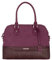 David Jones - Damen Handtasche Elegante Tasche - Frau Henkeltasche Shopper PU Leder - Mehfarbig Schultertasche Bowling Stil Top Griff Gestreift - Umhängetasche Tote Stilvoll Mode - Bordeaux Rot
