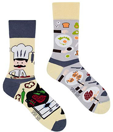 Spox Sox Casual Unisex - multicolores, drôles, fantaisie, originales, rigolotes, coton amusantes chaussettes, 36/39, Cuisinier