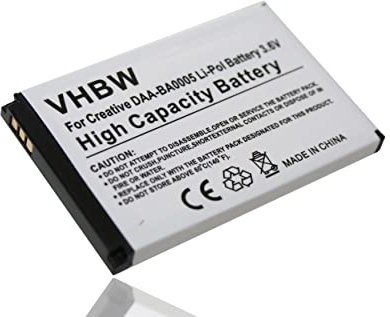vhbw Batterie Compatible avec Creative Zen Micro Photo Lecteur de Musique MP3 (700mAh, 3,7V, Li-polymère)