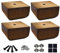 AORYVIC Sofabeine Quadratische Bettfüße 5,1 cm Holz Ersatzbein für Möbel 4er Set Dunkelbraun