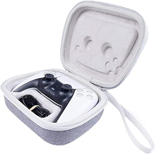 Khanka Hart Tasche case für Sony Playstation 5 PS5 DualSense Wireless Controller, Nur Tasche (Grau)