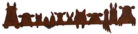 Rostalgie Edelrost Kantenfigur Tiere 50 x 12 cm Garten Dekoration Tierfiguren