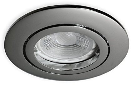 LICHT DISCOUNT 12V LED Einbaustrahler Modell 68 mm Lochbohrung | Einbaugehäuse chrom glänzend | 3W LED Leuchtmittel warmweiss