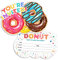 Yangmics Direct Donut-Party-Einladungen mit Umschlägen, mehrfarbig, 10,2 x 15,2 cm, für Geburtstag und Babyparty, 20 Stück
