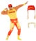 Morph Kostüm Hulk Hogan für Herren, Wrestler Outfit, Ideal für Karneval und Fasching, L