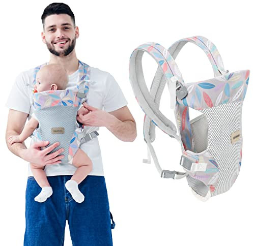 IULONEE Baby Tragen Wickeln Einstellbar 4 in 1 Multifunktional Träger Leichte Infant Carrier Babytrage ab Ergonomische Hände Frei Babytragetasche für 5-20kg Neugeborene Blau