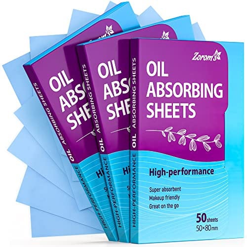 ZOROM'S High-Performance Oil Absorbing Sheets for Face - 3 Pack (150 Sheets) - Makeup Friendly Blotting Papers for Oily Skin