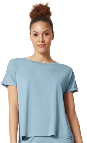 Skiny Damen Every Night In Mix & Match Pyjamaoberteil, Faded Denimblue, 40