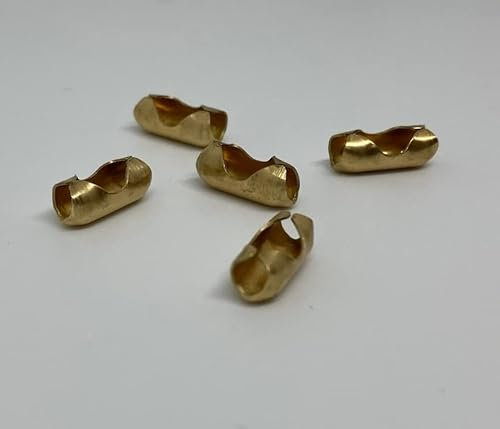 Blindspares Pack of 5 Brass Blind Beaded Chain Connector/Joiner, fits 4.5mm ball (no.10) chain (SP1063)