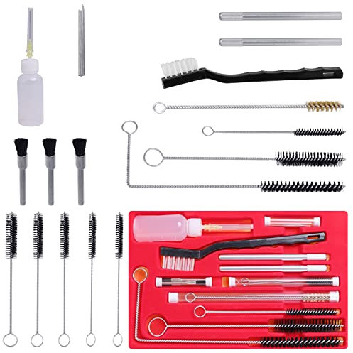 ROIIKETU 21 pièces hvlp kit de Nettoyage de Pistolet, Brosse de Nettoyage de Pistolet de Peinture à air pour Outils pneumatiques hvlp Brosse à air Gravity (22pcs)