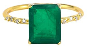 AMDXD Hochzeit 925 Silber Ring, Verlobungsringe Solitär mit Grün Turmalin Ring Damen Verstellbar Geschenk Beste Freundin, Gold, Gr.52 (16.6)