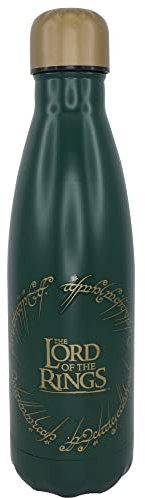 NEW LINE CINEMA Lord of The Rings - Borraccia in Metallo, 500 ml, con Un Anello, Riutilizzabile, Bottiglia d'Acqua Fredda