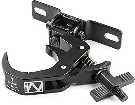 beamz BC50B-75M Quick Coupler Lighting Clamp Professional Foldable Truss Clamp for Moving Head Lights & Stage Lighting 50kg Capacity, Fits 48-51mm Pipe Diameter - Black Aluminium Finish