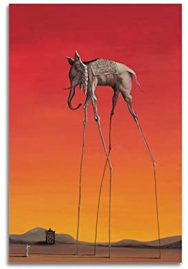 LIOONS Salvador Dali Gemälde Elefant Poster Dekorative Malerei Leinwand Wandposter und Kunstbild Druck Moderne Familie Schlafzimmer Dekor Poster 20 x 30 cm