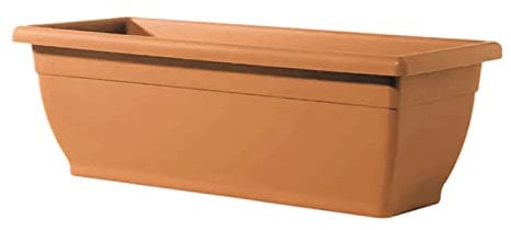Mondo Viro Vaso fioriera in plastica terracotta Venere per esterno con sottovaso (cm 50x20 17h)