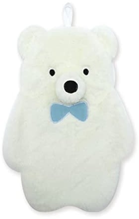 Puckator Polar Bear 1L Hot Water Bottle with Plush Cover - Hot Heat and Ice Cold Cool Pack Packs Bag Bottles for Sport Injuries Knee Back Pain - Bed Warmer - Wellness Health Products