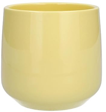 INNA-Glas Übertopf ZIOKA aus Keramik, matt-gelb, 26 cm, Ø 29 cm - Deko Topf
