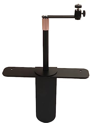 Projector Stand, 360 Degree Rotatable Bedside Sofa Desk Wall Projector Stand Mount, 24cm to 40cm Height Adjustable, 1/4in Thread, Plug In Base (Black)