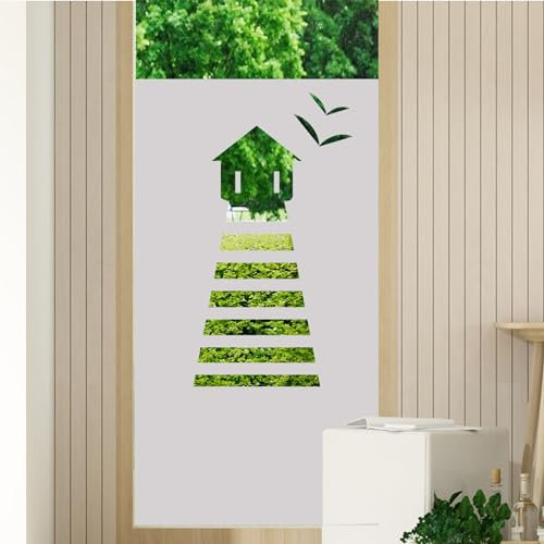 GRAZDesign Milchglas Folie Sichtschutz Streifen - für Glastür oder Duschwände Fensterfolie/Motiv: Leuchtturm maritim / 80x80cm Breite x Höhe