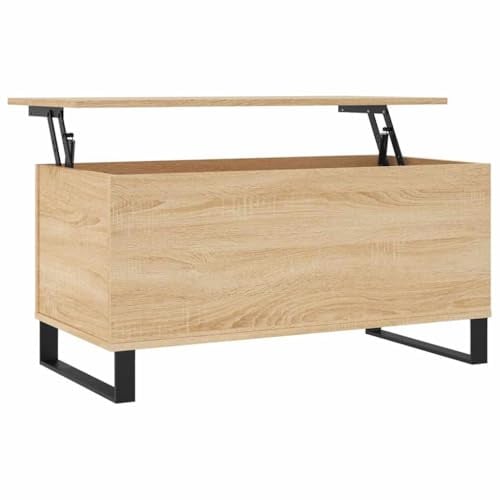 vidaXL Couchtisch, Sofatisch für Wohnzimmer, Wohnzimmertisch mit viel Stauraum, Beistelltisch Kaffeetisch Wohnzimmermöbel, Sonoma Eiche Holzwerkstoff
