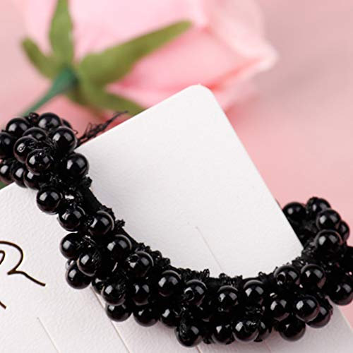 Schweißbänder Neon retro Pferd elastische Gummi-Haarzubehör für Frauen Stirnband Jungen Winter (Black, One Size)