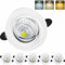 LED Einbaustrahler 230V Dimmbar, 6W Einbaustrahler LED Warmweiß 3000K Naturweiß 4500K Kaltweiß 6500K Deckenspots IP44 LED Spots Lochmass75-85mm Schwenkbar Einbauspots für Küche Badezimmer, 6er Set