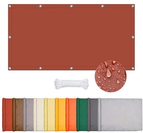 Voile D'ombrage Rectangulaire Imperméable, Toile D'ombrage Rectangulaire, 95% UV Protection, Voiles D'ombrage pour Patio avec Oeillets, pour Terrasse Balcon Jardin Exterieur (Rouge Rouille, 4 * 5m)