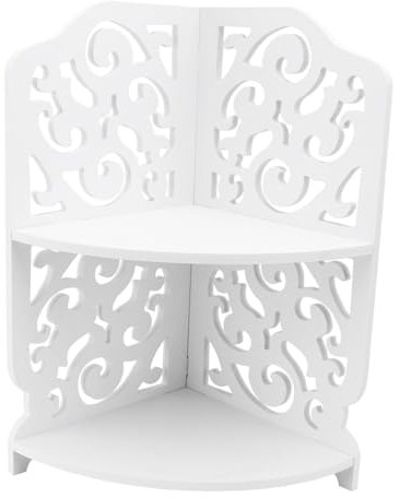 PRETYZOOM Zweischichtiges Badezimmer-lagerregal Weiß Für Aufnahme Von Zusätzlichen Gegenständen Kombinierbares Und Teilbares Schichtdesign Hohle Schale Für Belüftung Und Sauberkeit