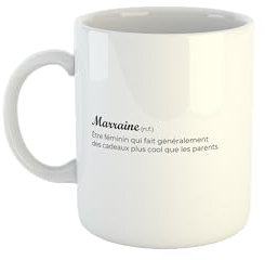 Kiribou Mug « Marraine définition » - Une Tasse Amusante pour une Marraine Fantaisiste