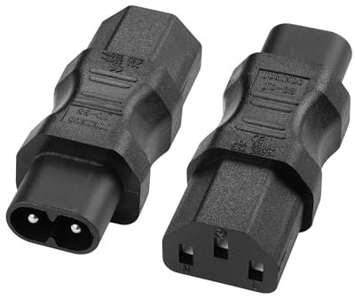 IEC320 C13 to C8 Power Adapter YACSEJAO 2Pcs C8 to C13 AC 2.5A-10A/250V Converter Power Extension Adapter for Laptop TV PC