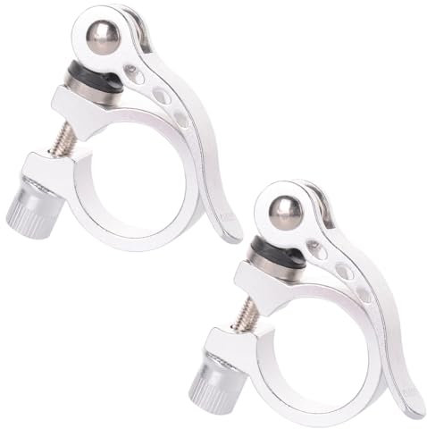 YOCDNOV 2 Morsetti per Sella per Bicicletta - Reggisella Bici Collarino,Fissaggio rapido per Sella,per Bici Reggisella per Bici e MTB da 31,8mm (Argento)