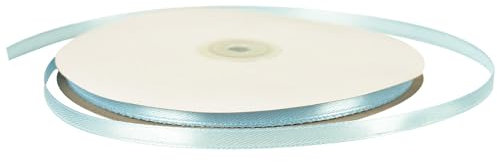 Satinband, 6 mm, hellblau, 91 m, für Geschenkverpackungen, Geschenktüten, Cupcake, Hochzeit, Luftballons, Weihnachtsdekoration, Basteln