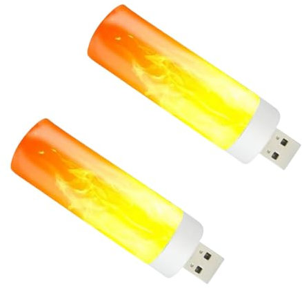 Ampoule à effet de flamme – Ampoule vacillante | Faux feu | Ampoule LED flamme rechargeable par USB | Lumières LED pour cheminée pour chambre | Lumière LED à effet de flamme d'ambiance chaude pour la