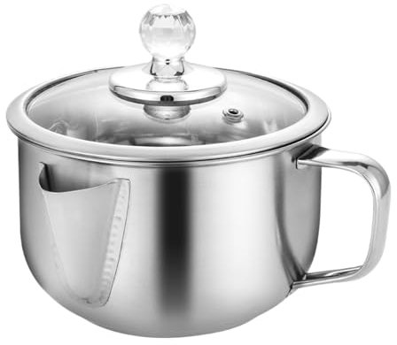 Fettabscheider Krug - Edelstahl Saucenkanne | Brühe Soße Separator | Ölabscheider Messbecher | Mehrzweck Fetttrenner mit Deckel und Bürste | Küche Fetttrenner für Soße, Suppen, Eintopf