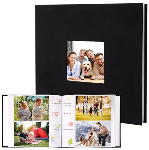 OWill Fotoalbum Einsteckalbum 22x22 cm,Fotoalbum zum selbstgestalten platz für 200 Fotos(10x15 cm),Photo album mit Leinen Einband,Fotobuch zum Einstecken und Einkleben,Für besondere Momente