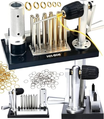 GEMKIT Spaltring-Hersteller, Jump Ring Maker mit 20 Edelstahl-Dornstiften, Ringbiegewerkzeug für präzise Biegeringe und Spaltringe, Schmuckwerkzeug für DIY-Schmuck, Armbänder, Halsketten & Ohrringe