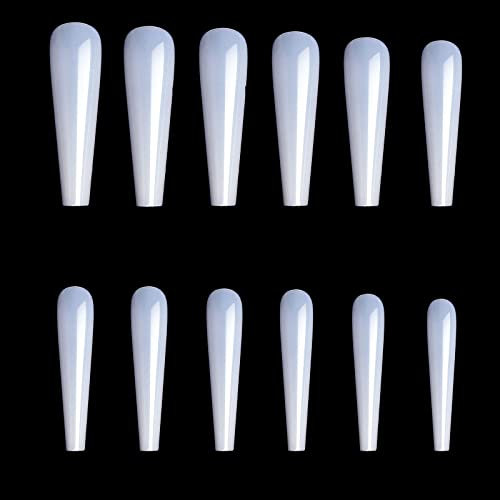 504pcs/set Quadratische Nagelspitzen Xxl Long Sargpresse Auf Nagel Klar Und Natürliche Volle Abdeckung Falsche Nägel