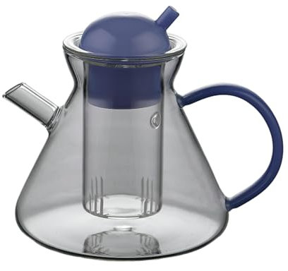 Nordic High Borosilikatglas Tee Brauen Teekanne Glas Kaffeekanne - Kaffeekanne Blau