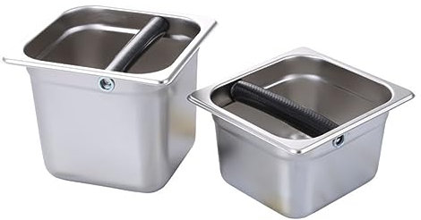 LOLIPPYY Abfalleimer für Espressomühlen kaffeesatz behälter Kaffeesatzbehälter Kaffeesatz-Recycling für umweltbewusste Kaffeeliebhaber Kaffeezubehör Kaffee Klopfhalter Silver