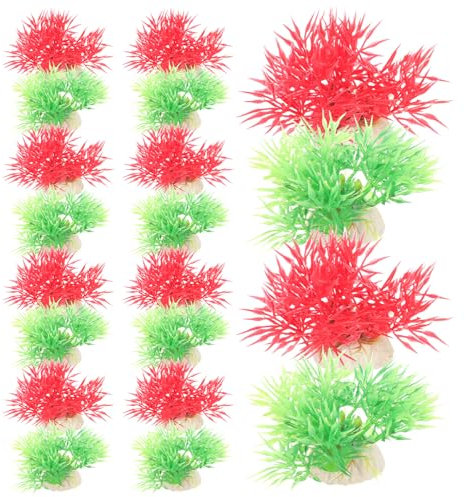 Toddmomy 20pezzi Piante Artificiali Per Acquario Decorazione Realistica e Rossa Accessori Per Acquari Piante Fittizie Per Pesci Naturale Per Casa e Ufficio